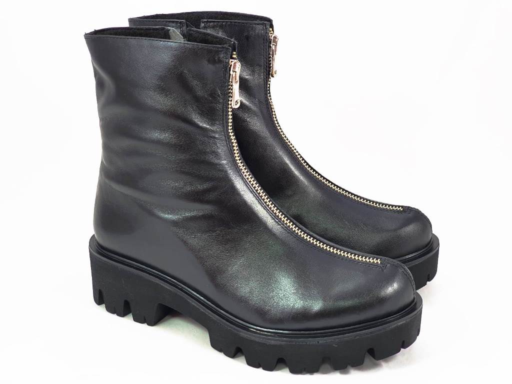 Ghete dama piele negre Tania2 biashoes.ro imagine reduceri